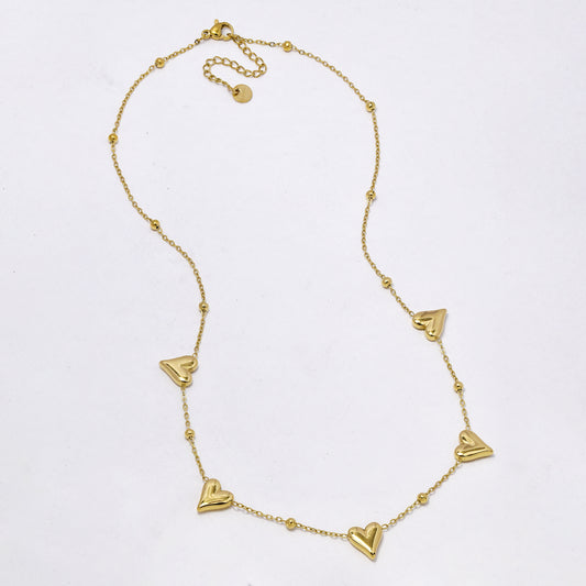 SSYN7303 - Steel 45cm + 5cm heart necklace
