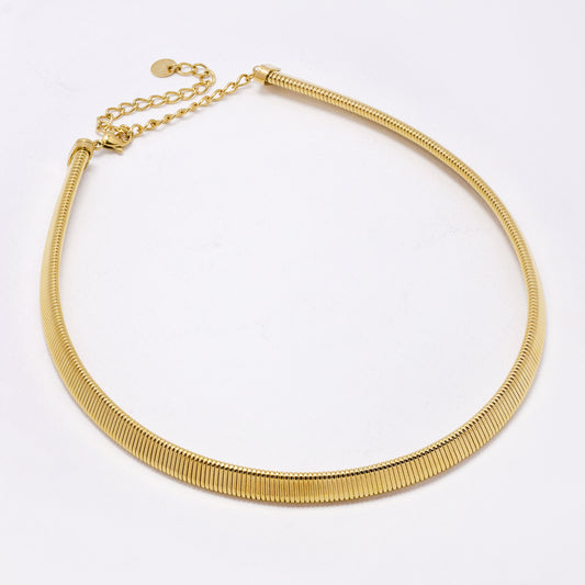 SSYN7356 - Steel 36cm + 8 cm x 7.5mm flex necklace