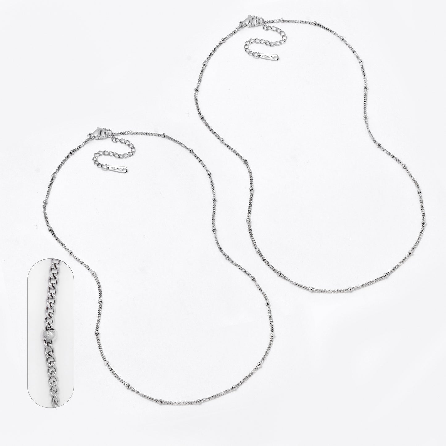 SSYN7484 - Steel 2-Pack 40cm x 1.5mm bead chain