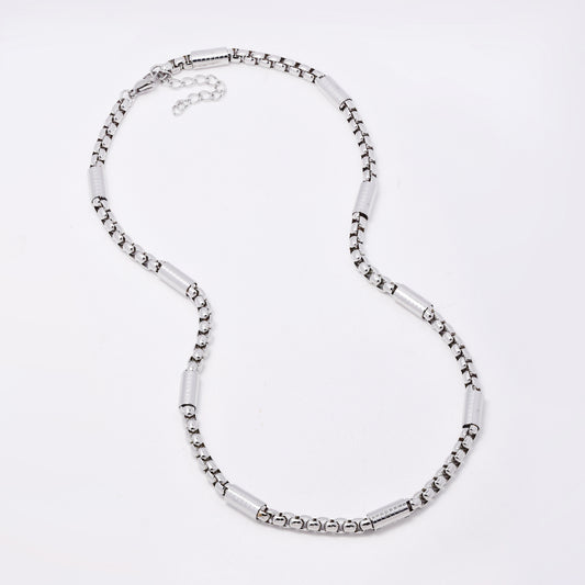 SSYN7769 - Steel 51cm + 5cm x 6mm cylinder & rolo link chain