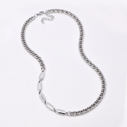 SSYN7770 - Steel 50cm + 4cm x 7mm fancy curb chain