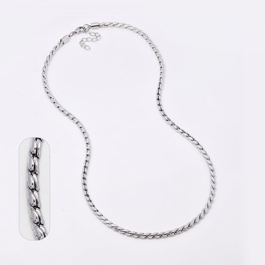 SSYN7771 - Steel 51cm + 5cm x 4mm serpentine chain