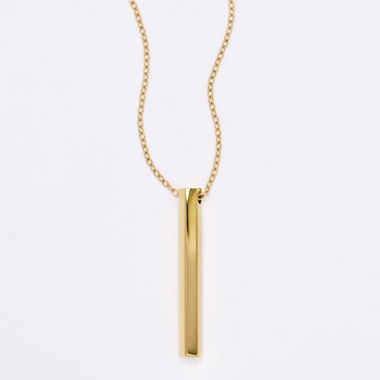 SSYN7778 - Steel 42cm + 5cm hexagonal bar necklace