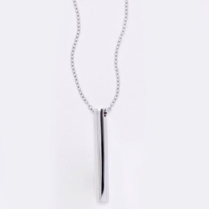 SSYN7778 - Steel 42cm + 5cm hexagonal bar necklace