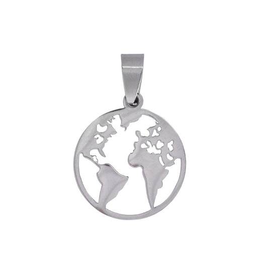 Stainless steel World Continent Pendant