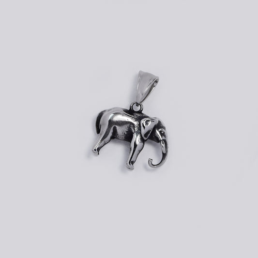 Stainless steel oxidized elephant body pendant - SSYP5455