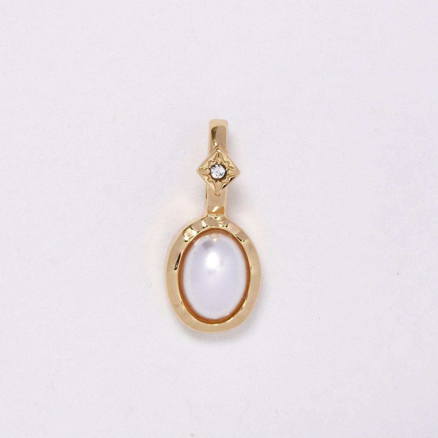 SSYP5877 - Steel oval stone pendant