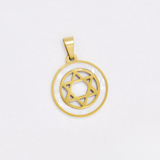 SSYP6449 - St Steel 20mm star of David pendant