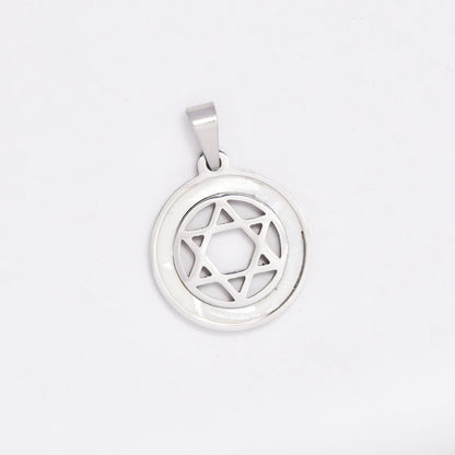 SSYP6449 - St Steel 20mm star of David pendant