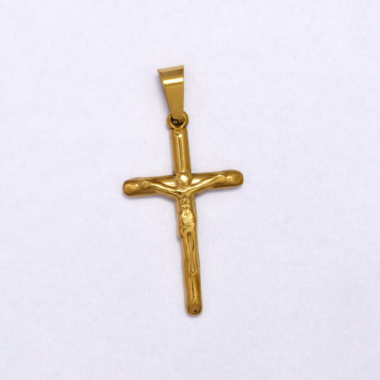 SSYP7193 - Steel 30mm x 18mm crucifix pendant
