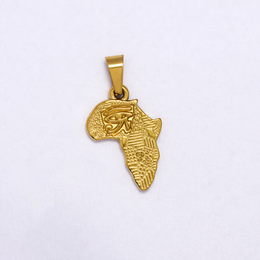 SSYP7195 - Steel 23mm x 16mm Eye of Horus Africa map pendant