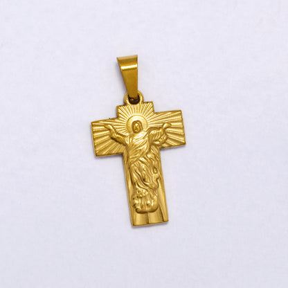 SSYP7203 - Steel 26mm x 17mm ascention of Jesus pendant