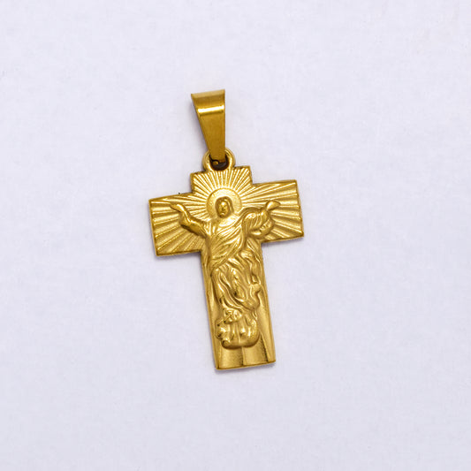 SSYP7203 - Steel 26mm x 17mm ascention of Jesus pendant