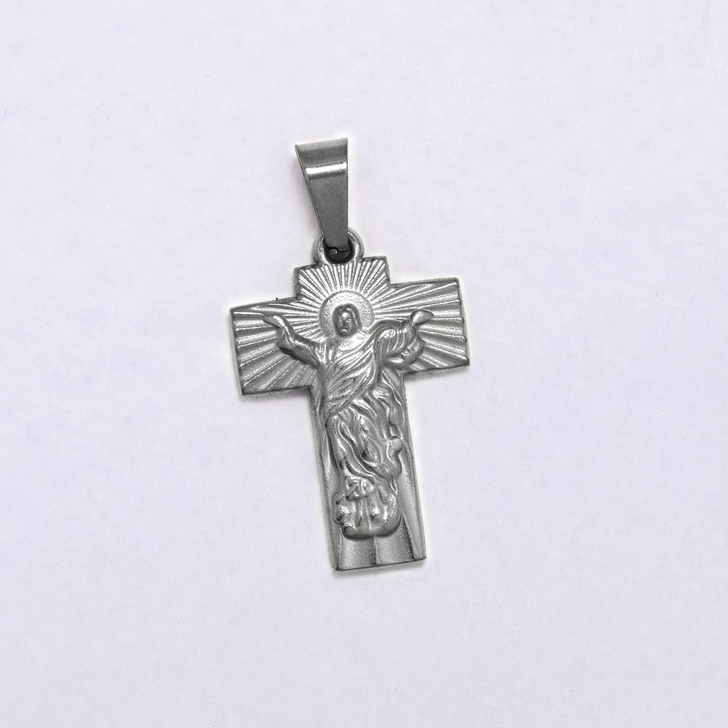 SSYP7203 - Steel 26mm x 17mm ascention of Jesus pendant