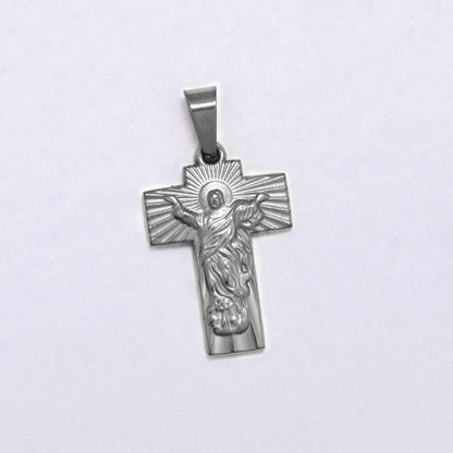 SSYP7203 - Steel 26mm x 17mm ascention of Jesus pendant