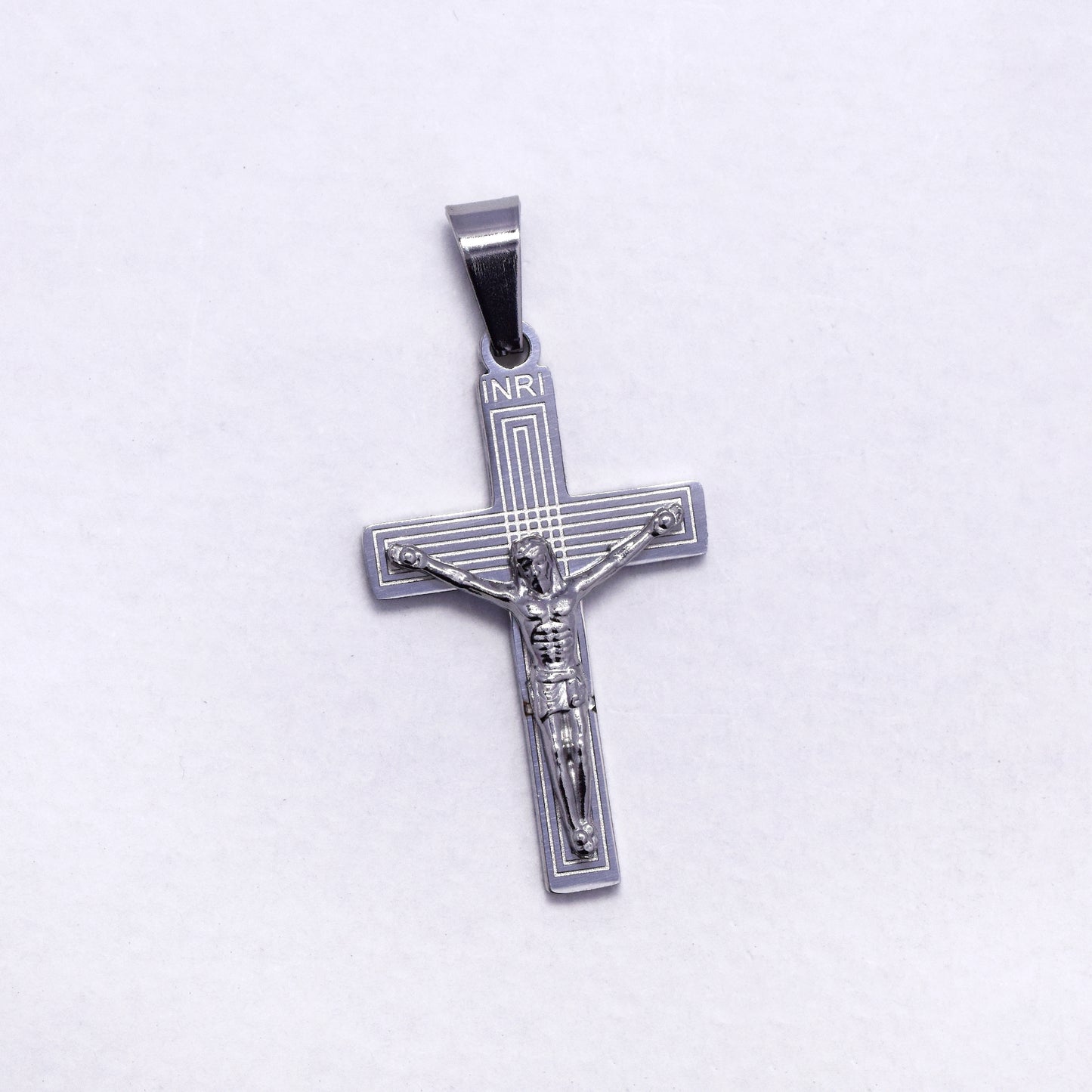SSYP7406 - Steel 30mm x 18mm crucifix pattern pendant