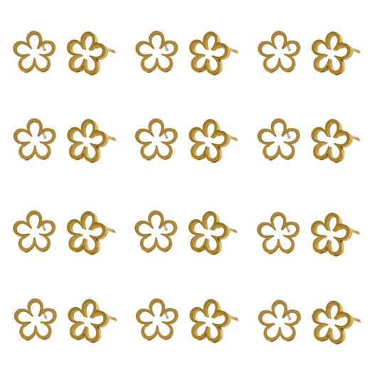 Stainless steel 12 pack flower studs - SSYPK4449