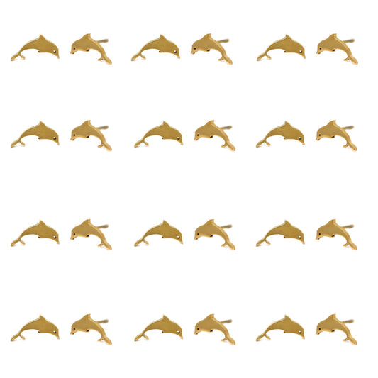 Stainless steel 12 pack dolphin studs - SSYPK4451