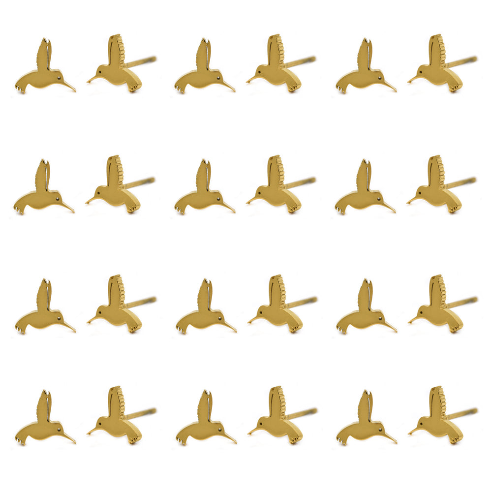 12 pack Stainless steel bird stud earrings - SSYPK4452
