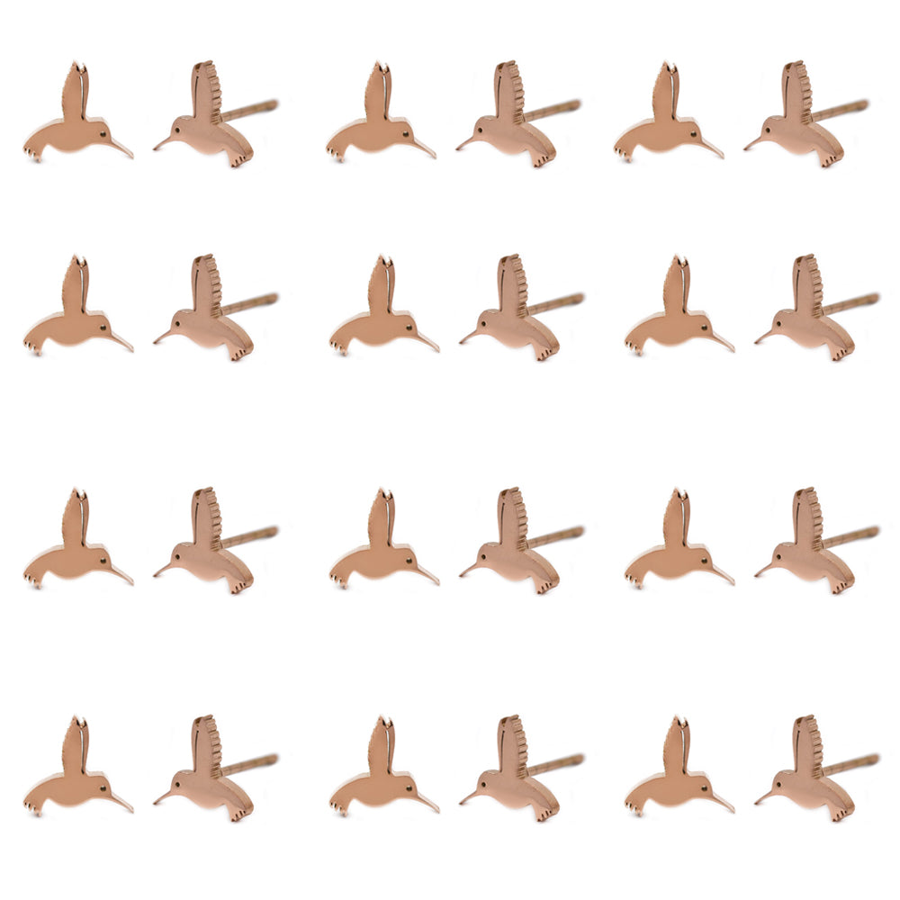 12 pack Stainless steel bird stud earrings - SSYPK4452