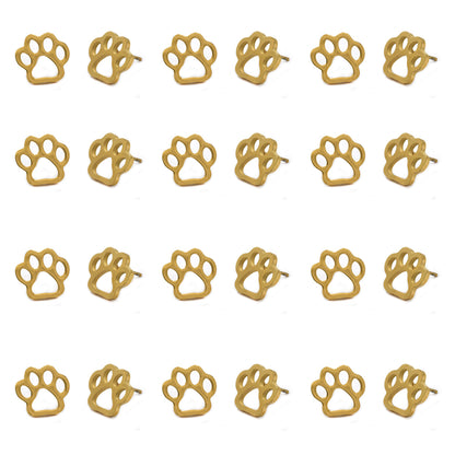12 pack Stainless steel dog paws stud earrings - SSYPK4454