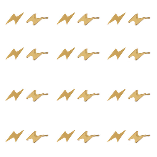 12 pack Stainless steel lightning bolt stud earrings - SSYPK4457