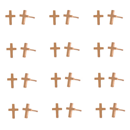 12 Pack Stainless steel cross stud earrings - SSYPK4460