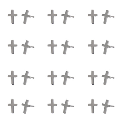12 Pack Stainless steel cross stud earrings - SSYPK4460