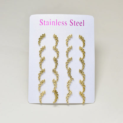 Stainless steel 12 pack cutout leaf studs - SSYPK4686