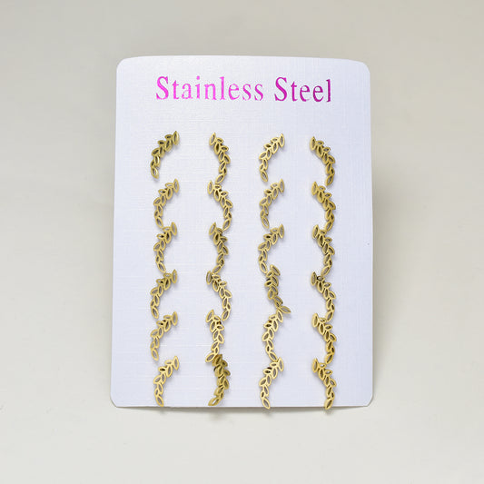 Stainless steel 12 pack cutout leaf studs - SSYPK4686