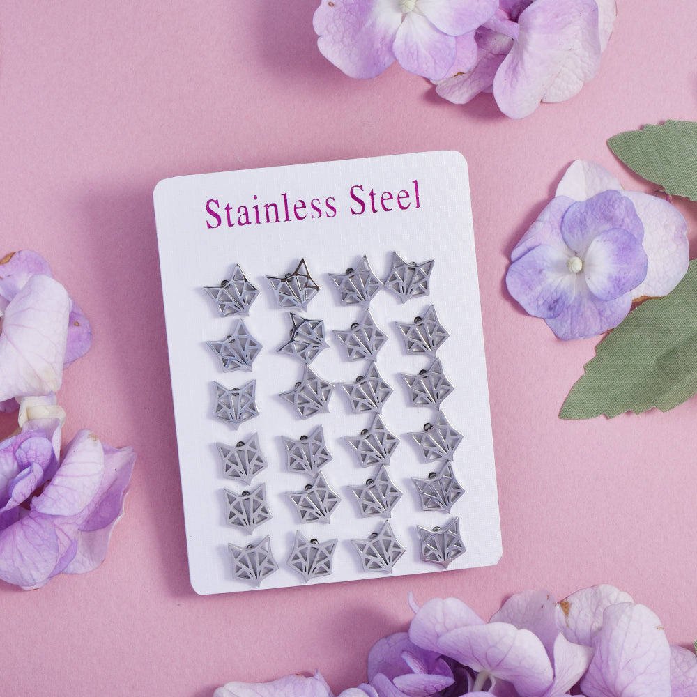 12 Pack Stainless steel fox studs