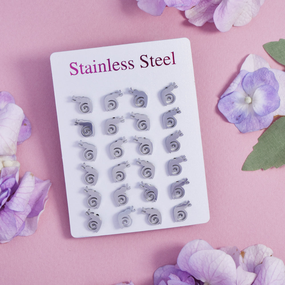 12 Pack Stainless steel snail studs