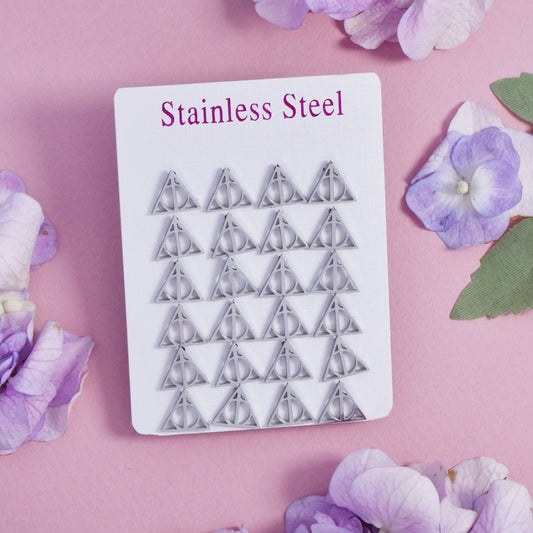 12 Pack Stainless steel triangle stud earrings - SSYPK4699