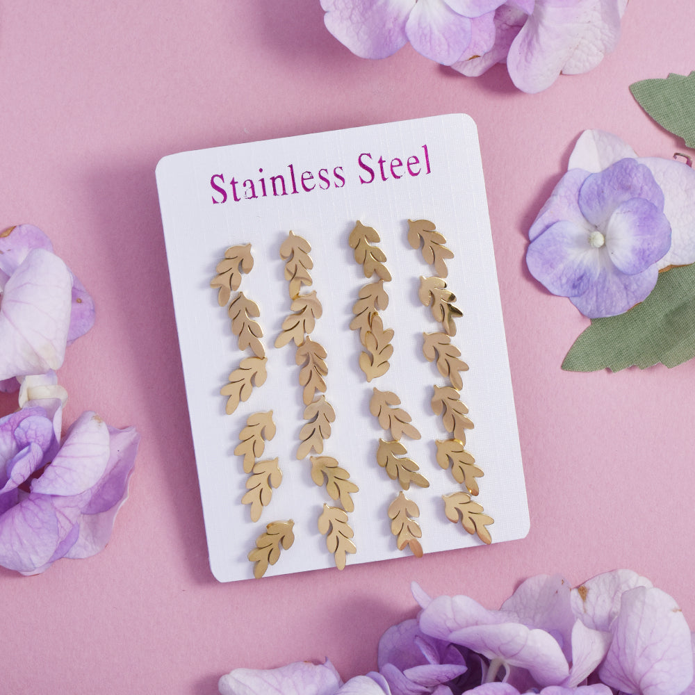 12 Pack Stainless steel leaf studs