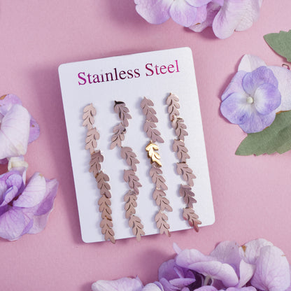 12 Pack Stainless steel leaf studs