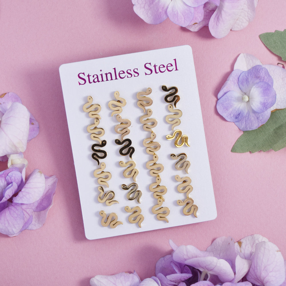 12 Pack Stainless steel snake studs