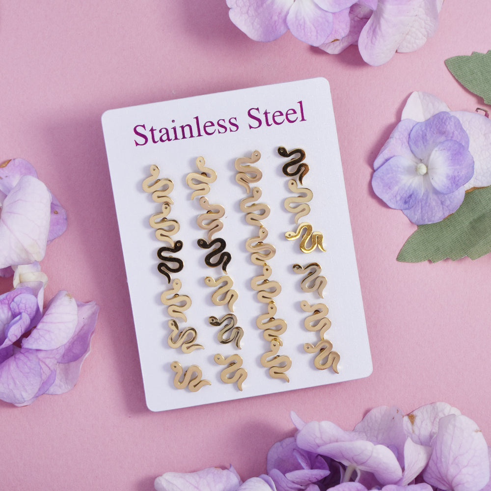 12 Pack Stainless steel snake studs - SSYPK4713K