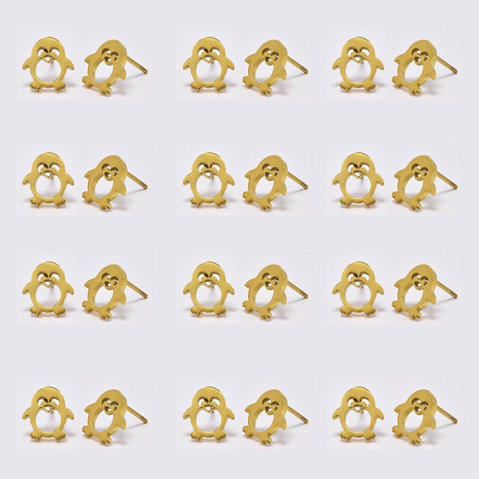 Stainless steel 12 pack penguin studs - SSYPK5160