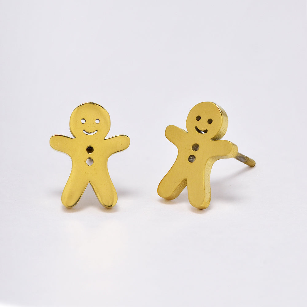 12 Pack stainless steel ginger bread man studs - SSYPK5161