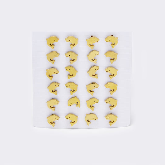 Stainless steel 12 pack dolphin studs - SSYPK5382