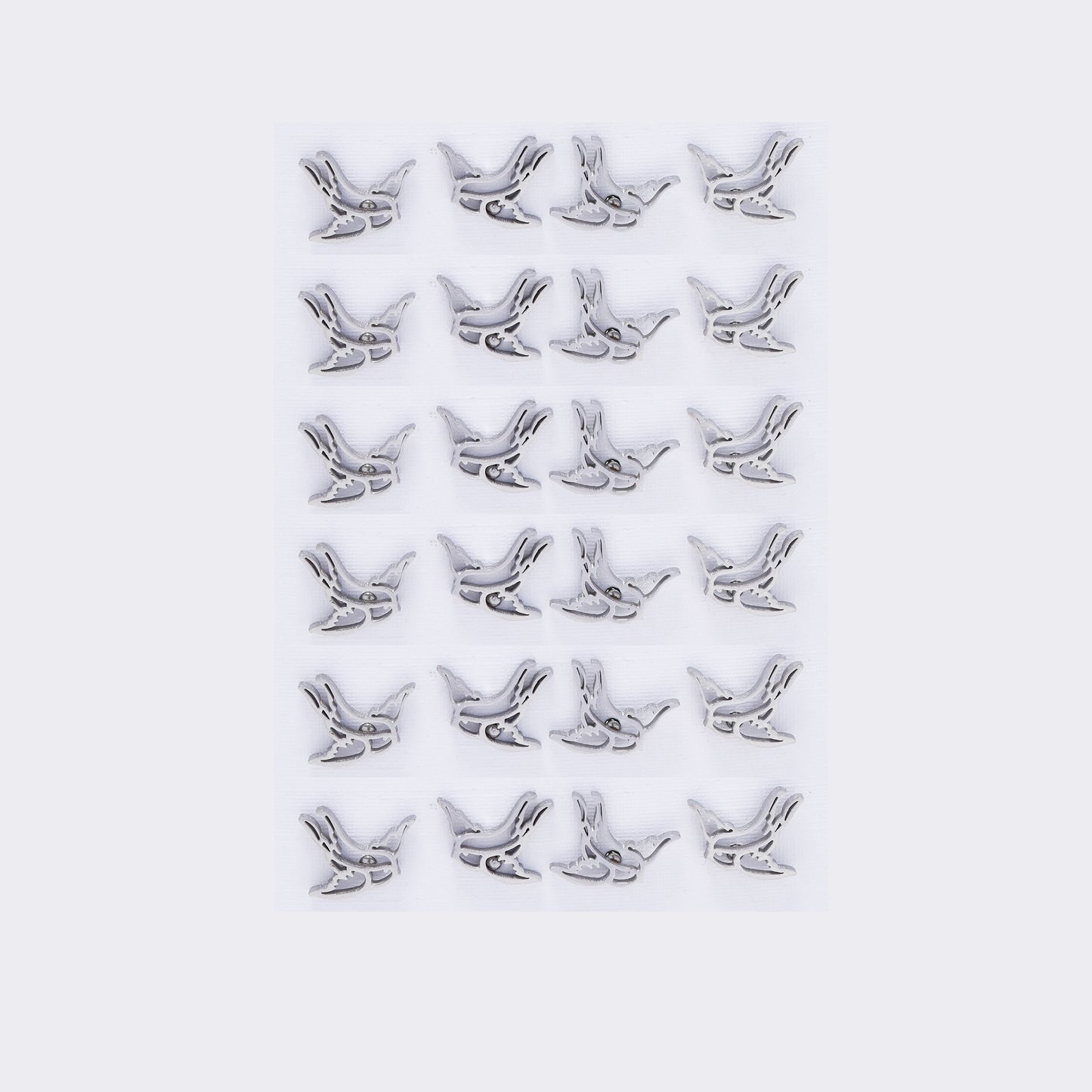 Stainless steel 12 pack cutout bird studs - SSYPK5403