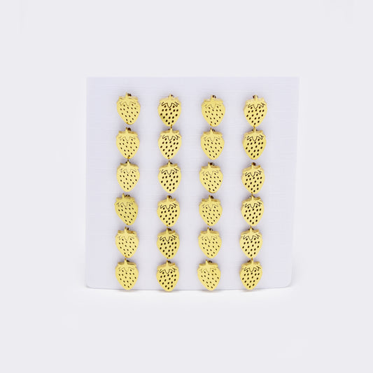Stainless steel 12 pack strawberry studs - SSYPK5406