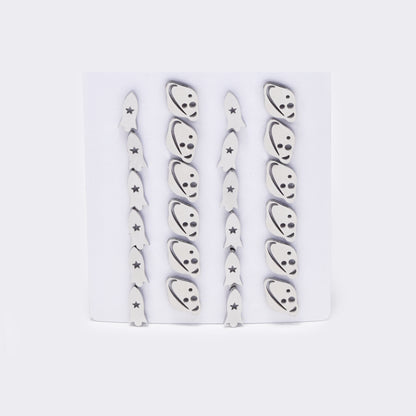 Stainless steel 12 pack spaceship & rocket studs - SSYPK5409