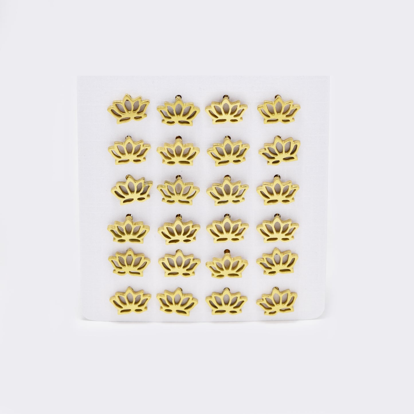 Stainless steel 12 pack lotus studs - SSYPK5414