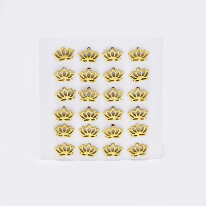 Stainless steel 12 pack lotus studs - SSYPK5414