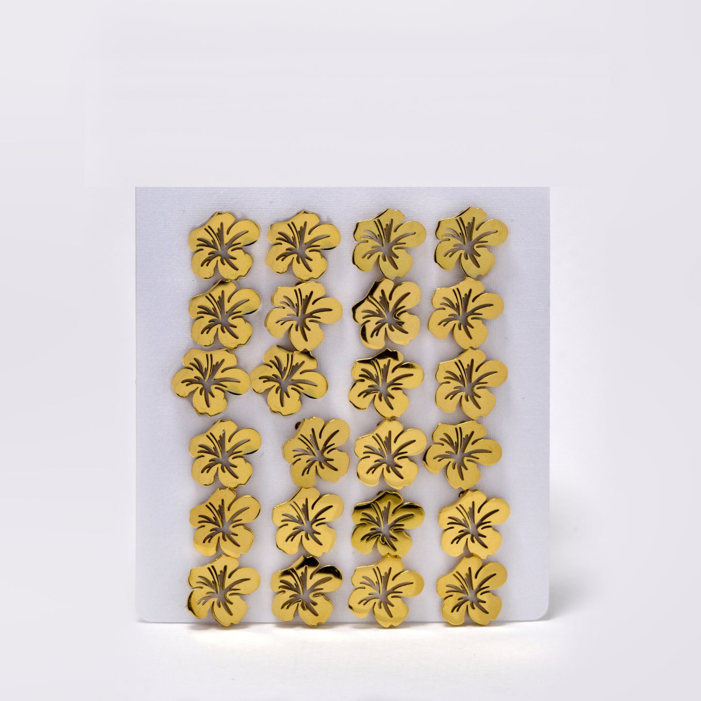 Stainless steel 12 pack tropic flower studs - SSYPK5415