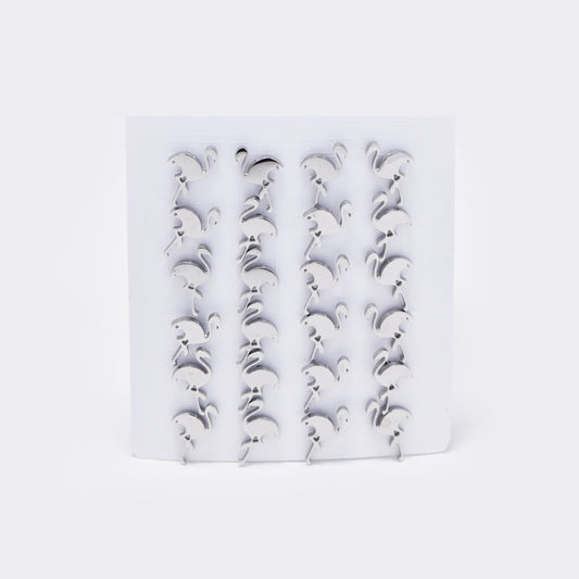 Stainless steel 12 pack flamingo studs - SSYPK5423