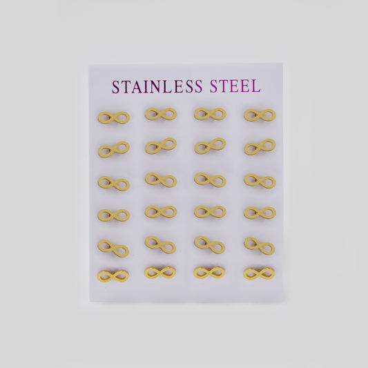 Stainless steel infinity 12 pack stud earring - SSYPK5452