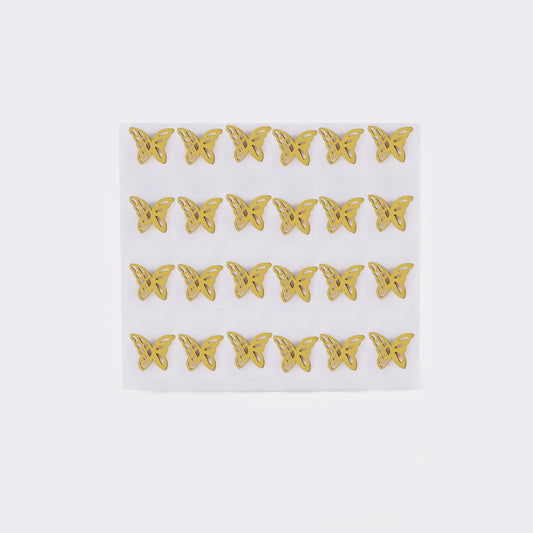 Stainless steel cutout butterfly 12 pack gold studs - SSYPK5527