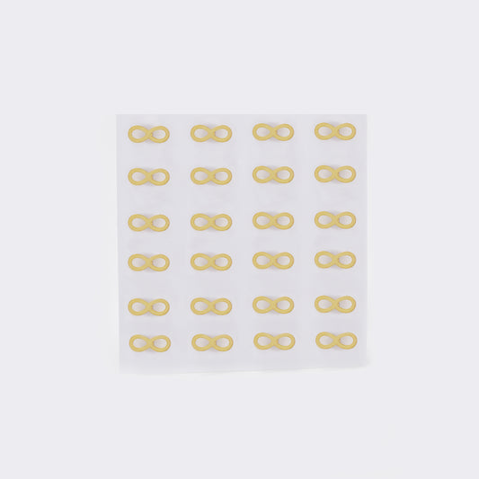 Stainless steel infinity 12 pack gold studs - SSYPK5528